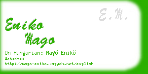 eniko mago business card